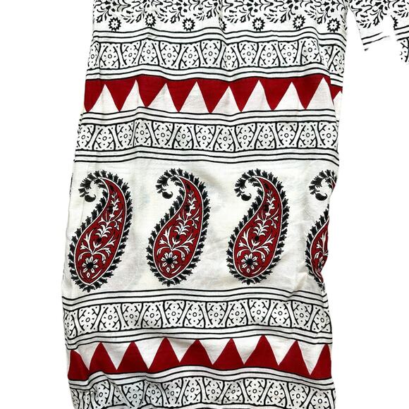 Jen's Pirate Booty Boho Jumpsuit Size Small Casual Paisley Red White - Picture 2 of 5